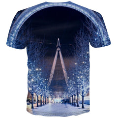 Ferris wheel street lights shirts top tee festival men Cool art costume Christmas