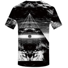 Eye T shirts Men Geometric Flower Tshirt Printed Black Tshirts Casual Galaxy Space Tshirts Novelty Rock Tshirts Cool - KYKU