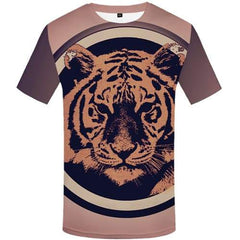 Tiger T-shirt Men Animal Tshirts Novelty Graffiti T-shirts Graphic Geometric Tshirt Anime Art Tshirts Cool Short Sleeve T shirts - KYKU