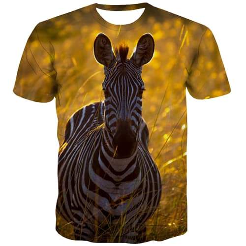 Horse T shirts Men Animal Tshirt Anime Zebra T shirts Funny Lovely T-shirts Graphic Funny Tshirts Casual Short Sleeve Full Print - KYKU