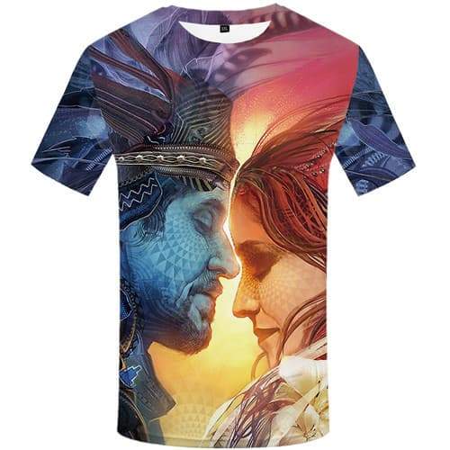 Indians T shirts Men Character Tshirts Cool Love Tshirts Casual United States T-shirts Graphic America T-shirts 3d Short Sleeve - KYKU