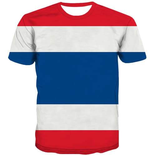 Thai Flag T shirts Men Harajuku Shirt Print Colorful T-shirts Graphic Abstract Tshirts Cool Thailand T shirts Funny Short Sleeve - KYKU