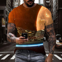 Airship shirt Hip hop tshirt 3D air ship art costume Casual flying ship men
