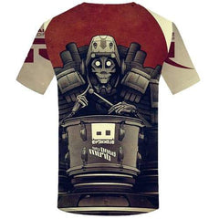 Skull T-shirt Men Military Tshirts Cool Metal Tshirts Casual War Shirt Print Gothic Tshirt Printed Short Sleeve Hip hop Men New - KYKU