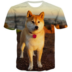 dog t shirt Puppy Cute animal t shirt 3D Cool big Smart dogs art costume men's