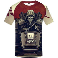 Skull T-shirt Men Military Tshirts Cool Metal Tshirts Casual War Shirt Print Gothic Tshirt Printed Short Sleeve Hip hop Men New - KYKU