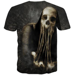 Skull T shirts Men Terror T-shirts 3d Skeleton T shirts Funny Hip Hop T-shirts Graphic Gothic Tshirts Cool Short Sleeve - KYKU