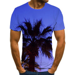 Coconut tree lantern tshirt festival top tee men Cool Christmas art costume