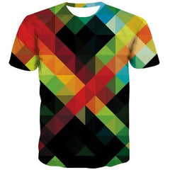 Psychedelic T shirts Men Geometric T-shirts 3d Graffiti Shirt Print Russia Tshirt Printed Harajuku Tshirts Cool Short Sleeve - KYKU