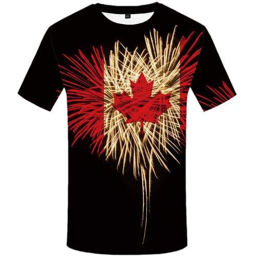 
Maple Leaf T shirts Men Fireworks Tshirts Novelty Canada T shirts Funny Black T-shirts Graphic Psychedelic Tshirts Cool - KYKU
                