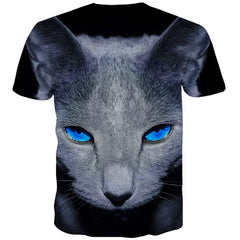 Animal T shirts Men Cat T-shirts 3d Eye Tshirt Printed Terror Tshirts Cool Hip Hop T-shirts Graphic Short Sleeve Hip hop Unisex - KYKU