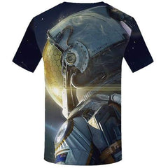 Space Galaxy T shirts Men Astronaut Shirt Print Metal Tshirt Printed Cosplay T shirts Funny Short Sleeve T shirts Men/women - KYKU