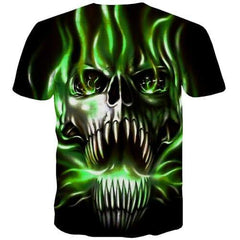 Skull T-shirt Men Ferocious Tshirt Anime Metal T shirts Funny Psychedelic Tshirts Novelty Gothic Tshirt Printed Short Sleeve - KYKU