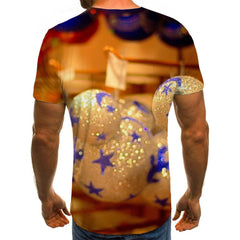 christmas tree decoration shirt festival tee shirt art costume Christmas Cool men