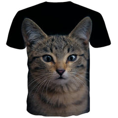Cat T shirts Men Animal Tshirt Printed Lovely T shirts Funny Harajuku Tshirts Novelty Cartoon T-shirts Graphic Short Sleeve - KYKU