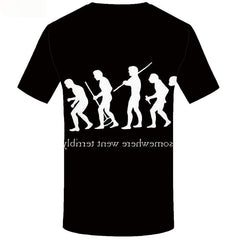 Character T shirts Men Evolution Tshirts Novelty Black Shirt Print Short Sleeve Hip hop Men/women Tee Top Slim O-Neck