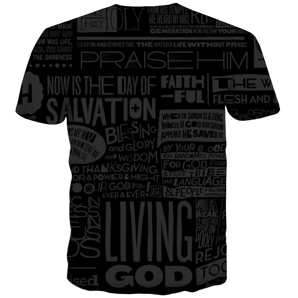 
black letters tshirt Hip hop tshirt 3D special texture Cool different art costume men
                