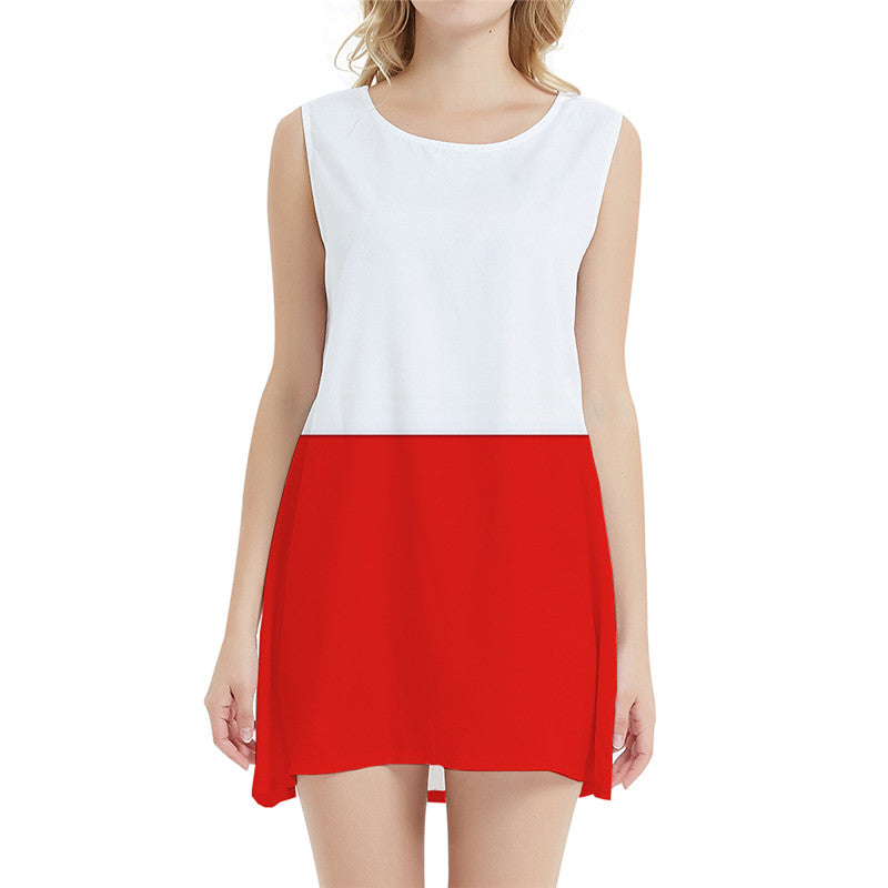 
Polish Flag Dresses Women Poland Bodycon Dress Harajuku Vestido Sexy Stripes Halter Sleeveless Gothic Sundress Womens Clothing
                