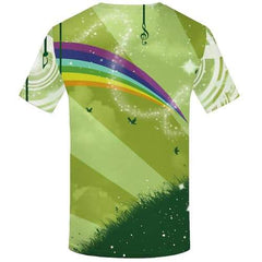 Rainbow T-shirt Men Refraction Tshirt Anime Animal T-shirts 3d Harajuku Tshirt Printed Music Shirt Print Short Sleeve Full Print - KYKU