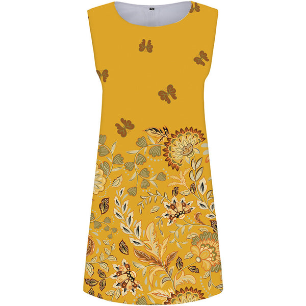 Flower Dress Women Butterfly Short Yellow Korean Style Animal Vestido Sexy Harajuku Beach Womens Clothing Summer