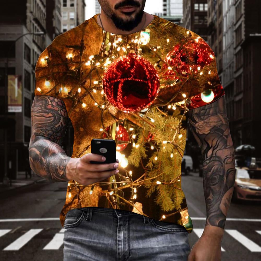 
lanterns on tree tshirts festival Novelty 3D shirt Christmas men art costume Cool
                