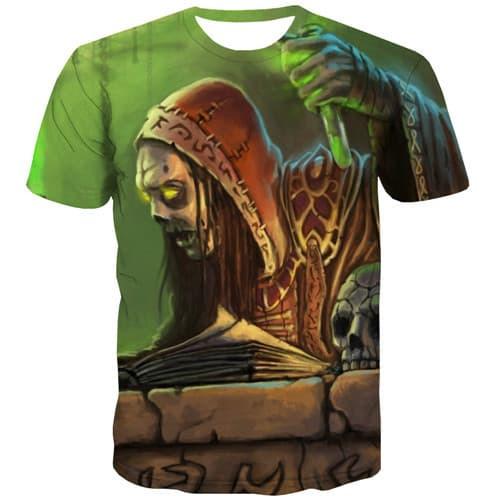 Skull T-shirt Men Terror Shirt Print Cosplay Tshirt Anime Hip Hop T-shirts Graphic Anime Costume Tshirts Novelty Short Sleeve - KYKU