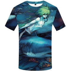 Shark T shirts Men Cartoon Tshirt Anime Character Tshirt Printed Fish T-shirts 3d Ocean Tshirts Cool Short Sleeve Fashion Men - KYKU
