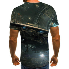 shirt Airship air ship Casual shirt 3D men Cool flying ship art costume