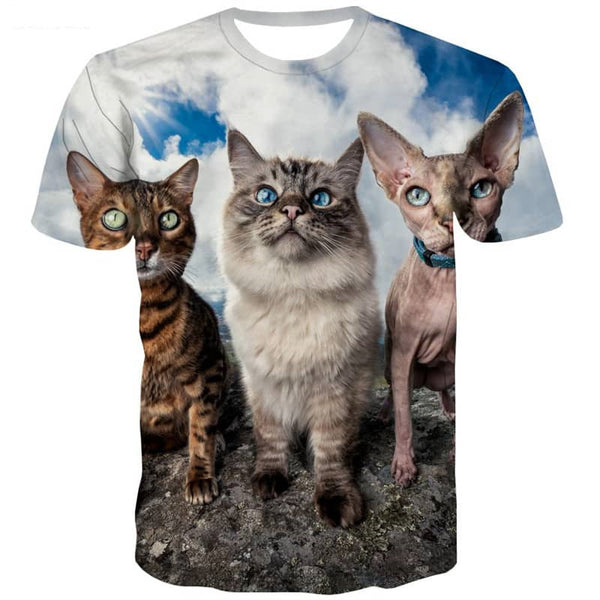 kitten shirt cat t shirt 3D pet Casual art costume men