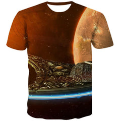 Airship shirt Hip hop tshirt 3D air ship art costume Casual flying ship men