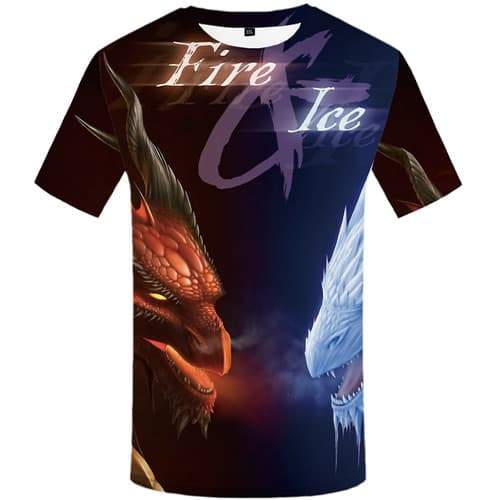 Dragon T shirts Men Animal T-shirts 3d War Tshirt Anime Yinyang Tshirts Casual Fire Shirt Print Short Sleeve Fashion Men/women - KYKU