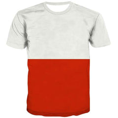 Polish Flag T-shirt Men Poland T-shirts 3d Harajuku Tshirts Cool White Shirt Print Gothic T shirts Funny Short Sleeve Fashion - KYKU