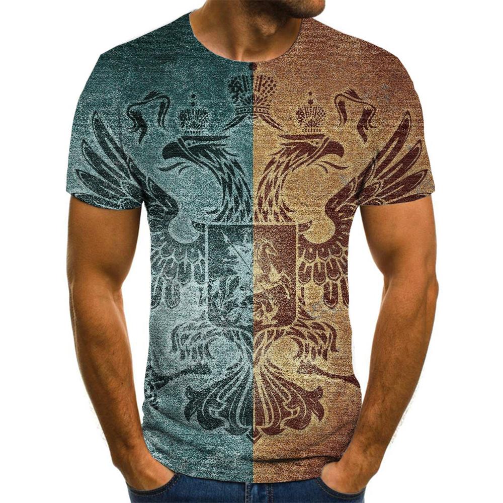 
blue-yellow symmetrical totem tshirt Casual special texture Casual different art costume men
                