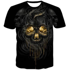 Skull T-shirt Men Terror T-shirts 3d Military Tshirts Casual Gothic Tshirts Novelty Funny T shirts Funny Short Sleeve T shirts - KYKU