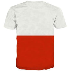 Polish Flag T-shirt Men Poland T-shirts 3d Harajuku Tshirts Cool White Shirt Print Gothic T shirts Funny Short Sleeve Fashion - KYKU