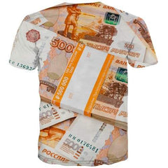 Russian Ruble T shirts Men Money T shirts Funny Russia Shirt Print Harajuku Tshirts Novelty Funny Tshirt Anime Short Sleeve - KYKU