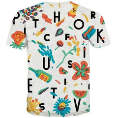 Graffiti T shirts Men Food Tshirt Printed Character Shirt Print White Tshirts Novelty Harajuku T-shirts 3d Short Sleeve Hip hop - KYKU