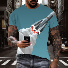 tshirt Airship air ship Funny 3D t shirt Casual men flying ship art costume