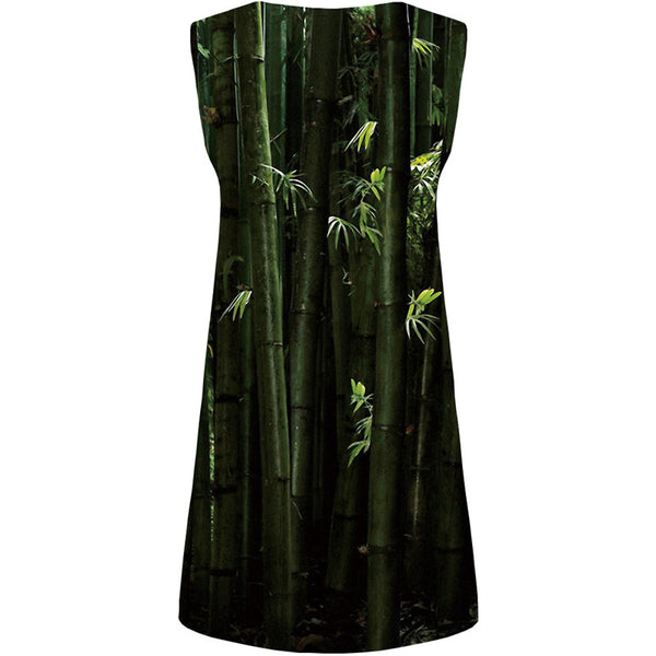 
Bamboo Dress Women Forest Party Green Office Leaf Tank Harajuku Boho Womens Clothing Vintage
                
