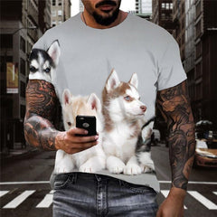 shirt Husky dog Puppy Cute Pets Cool Casual art costume men big Smart Husky dogs