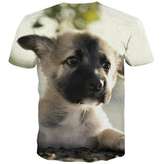 shirt dog Puppy Cute animal Novelty 3D shirt Cool art costume male big Smart dogs