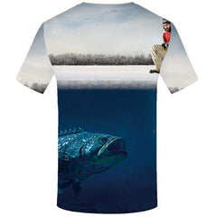 Fish T shirts Men Animal Tshirts Cool Funny T-shirts 3d Fisherman Shirt Print Fishinger Tshirts Casual Short Sleeve Hip hop - KYKU