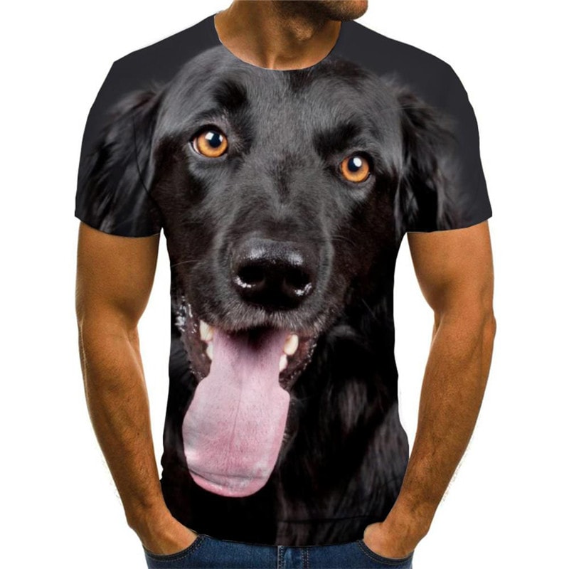 
dog t shirt Casual Puppy Cute animal big Smart dogs art costume Cool men's
                