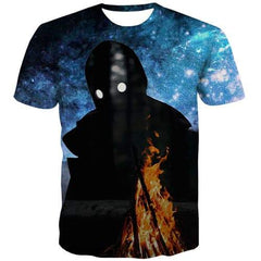 Flame T-shirt Men Psychedelic Tshirts Cool Space Shirt Print Fire T shirts Funny Gothic T-shirts 3d Short Sleeve summer Mens Tee - KYKU