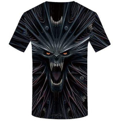 Skull T shirts Men Harajuku Tshirts Novelty Gothic Tshirts Casual War Tshirts Cool Cartoon Tshirt Anime Short Sleeve Hip hop - KYKU