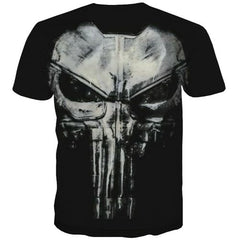 Skull T-shirt Men Metal Tshirt Anime Punk Rock Tshirts Casual Black T-shirts 3d Short Sleeve Hip hop Men Tops Streetwear - KYKU