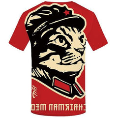 Leopard T-shirt Men Animal Tshirts Casual Red Tshirt Anime Art Tshirts Cool Cartoon T shirts Funny Short Sleeve Hip hop - KYKU
