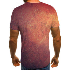 Dark red antique texture shirts special texture Casual art costume Cool man different