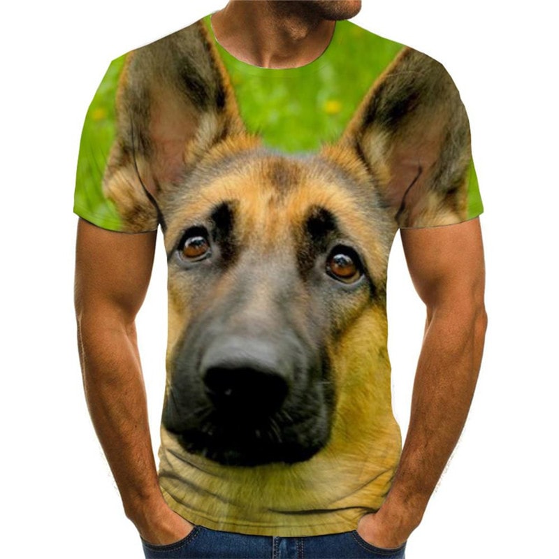 
t shirts dog Puppy Cute animal Funny 3D t shirt men's art costume big Smart dogs Casual
                