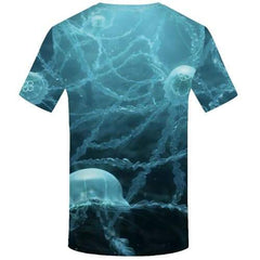 Jellyfish T-shirt Men Animal T-shirts 3d Fish Tshirt Anime Harajuku Tshirts Casual Ocean Tshirts Novelty Short Sleeve T shirts - KYKU